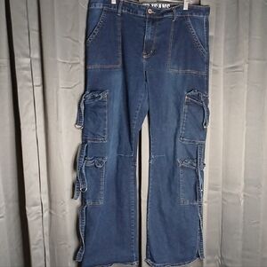 VIP Women's Blue Cargo Jeans
